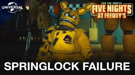 In this trailer for the new Five Nights At Freddy's movie we see William Afton undergo a Springlock Failure in his Spring Bonnie costume and transform into the menacing. . Five nights at freddys movie springlock scene